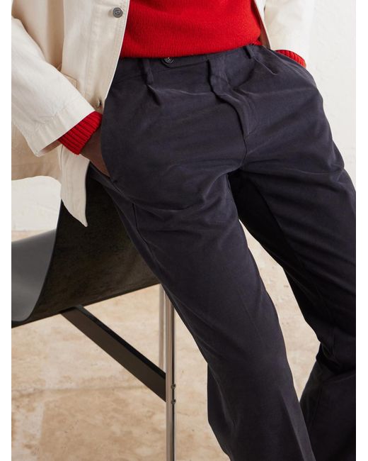 Massimo Alba Blue Ionio2 Straight-leg Cotton-blend Trousers for men