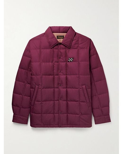 Visvim Purple Coach Appliquéd Quilted Wool And Silk-Blend Twill Down Jacket for men