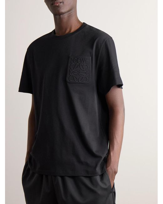 Loewe Black Pocket Anagram T-Shirt for men