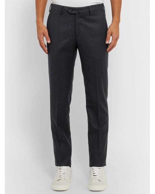 Loro Piana Blue Slim-Fit Wool And Cashmere-Blend Trousers for men