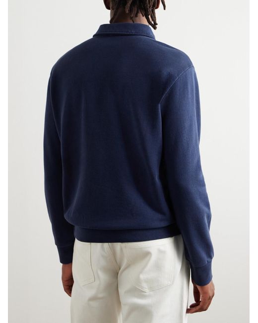Polo Ralph Lauren Blue Logo-Embroidered Cotton-Jersey Sweatshirt for men