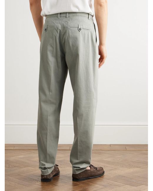 Eleventy Schmal zulaufende Hose aus Twill aus einer Stretch-Baumwoll-Lyocell-Mischung mit Falten in Gray für Herren