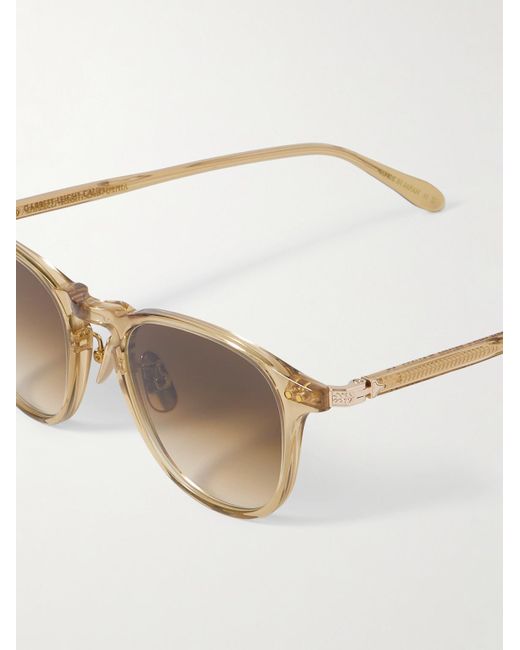 Garrett Leight Natural Hampton J Sun Round-Frame Acetate Sunglasses for men