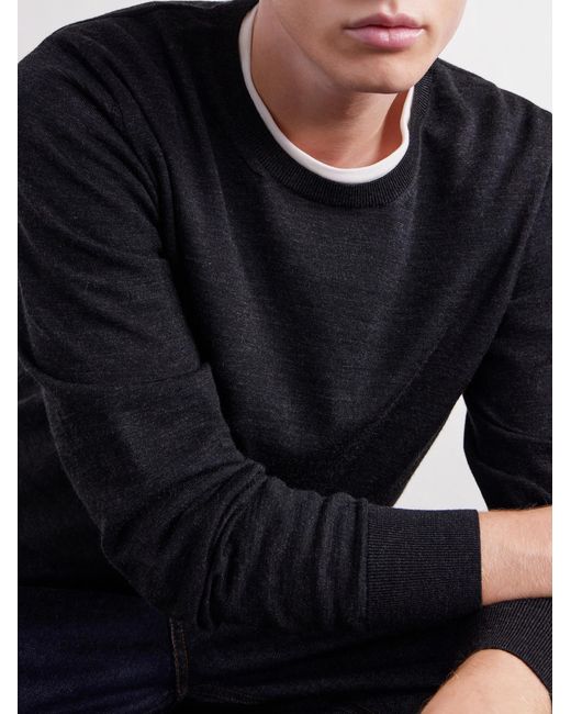 Lemaire Blue Wool Sweater for men