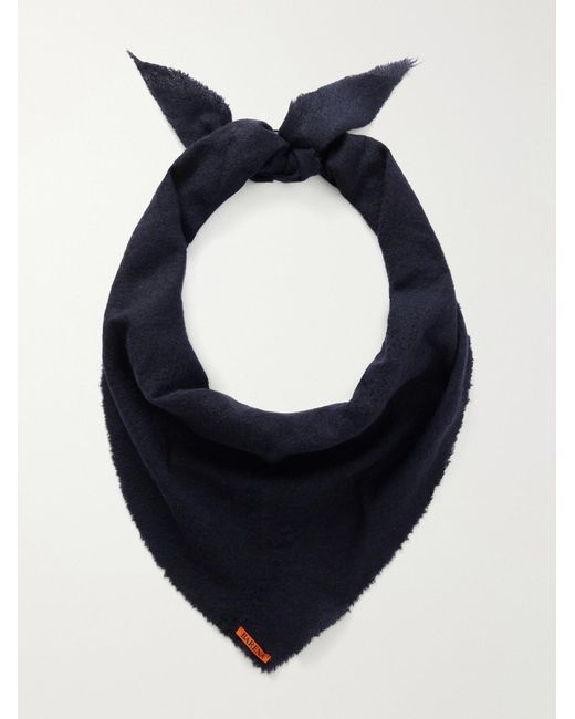 Barena Blue Virgin Wool Scarf for men
