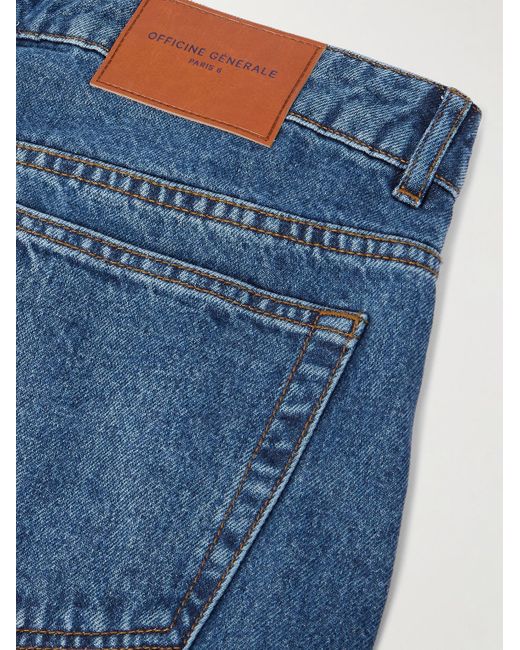 Officine Generale Blue Vintage Original Straight-Leg Jeans for men