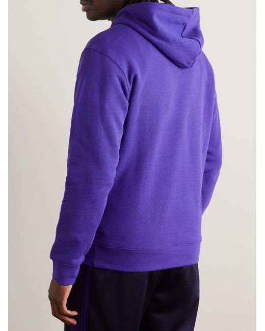 Adidas Originals Purple Logo-print Cotton-jersey Hoodie for men