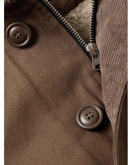 FRIZMWORKS Edgar Jacke aus Baumwoll-Canvas mit Besatz aus Faux Fur in Brown für Herren