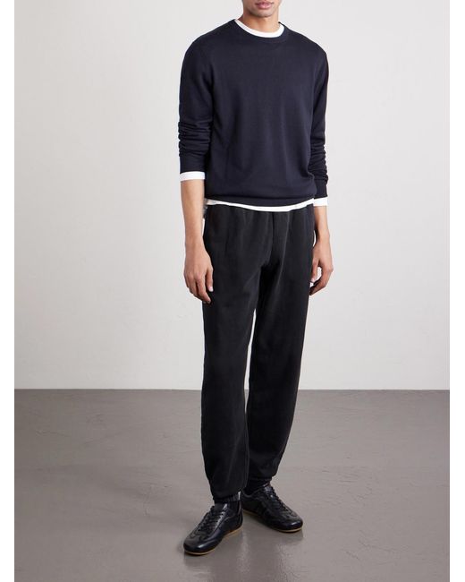 CHERRY LA Blue Tapered Logo-embroidered Cotton-jersey Sweatpants for men