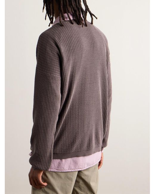 Our Legacy Purple Ribbed Recycled Silk-blend Sweater for men