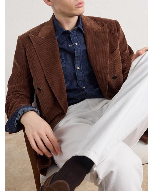 Canali Blue Denim Shirt for men