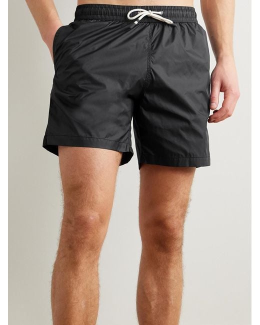 Hartford Black Slim-fit Mid-length Recycled Swim Shorts for men