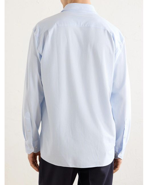 Peter Millar White Excursionist Flex Slim-fit Striped Cotton-blend Shirt for men