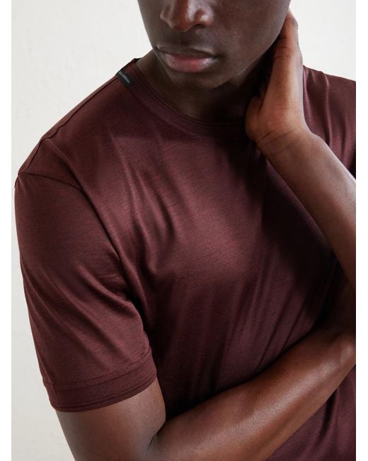 Dolce & Gabbana Red Silk-Jersey T-Shirt for men