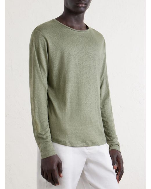 Orlebar Brown Green Ob-t Linen-jersey T-shirt for men