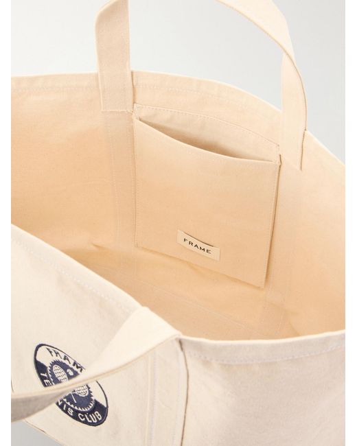 FRAME Natural Logo-Appliquéd Cotton-Canvas Tennis Tote Bag for men