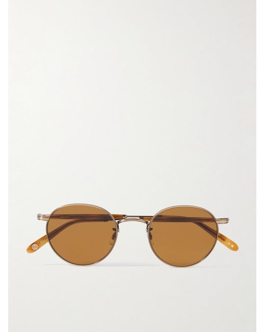 Garrett Leight Natural Wilson M Sun Round-Frame-Tone And Acetate Sunglasses for men