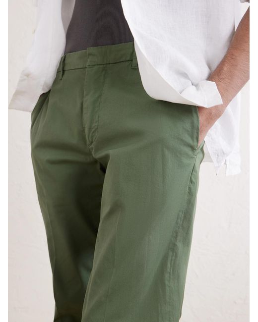 Altea Green Dumbo Tapered Cotton-blend Gabardine Trousers for men