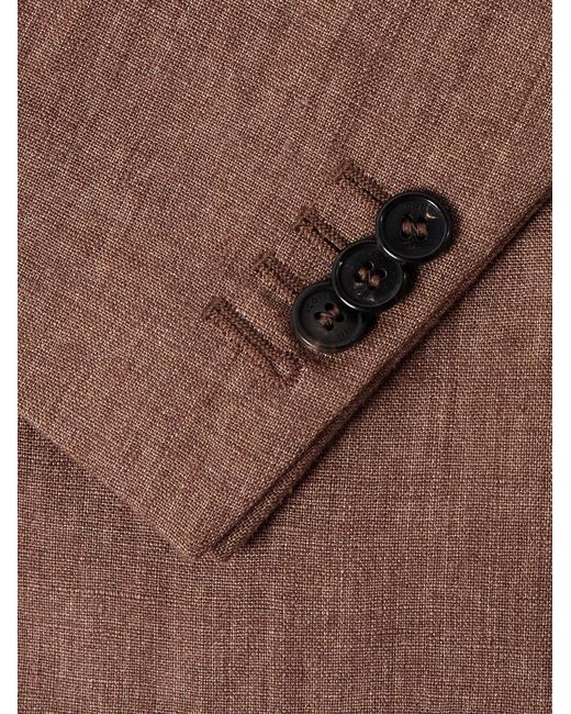 Slowear Brown Venezia 1951 Slim-Fit Garment-Dyed Linen Suit Jacket for men