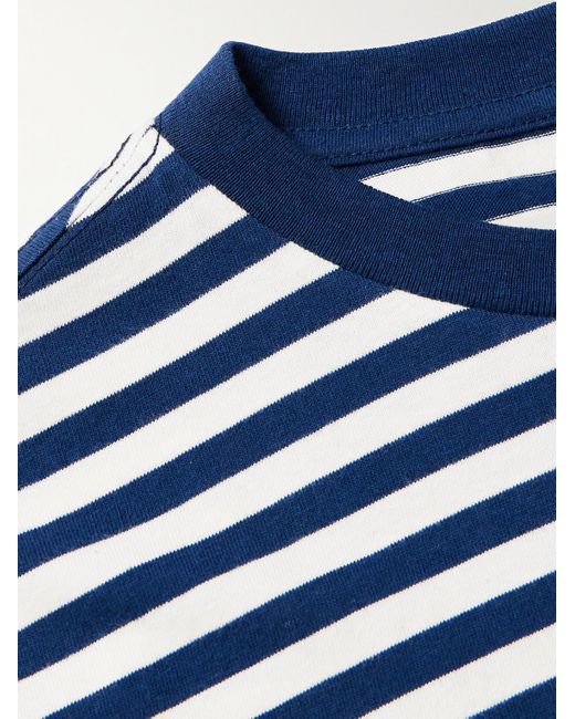 Nudie Jeans Leffe gestreiftes T-Shirt aus Baumwoll-Jersey in Blue für Herren