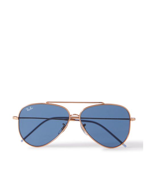 Ray-Ban Blue Aviator-style Gold-tone Sunglasses for men