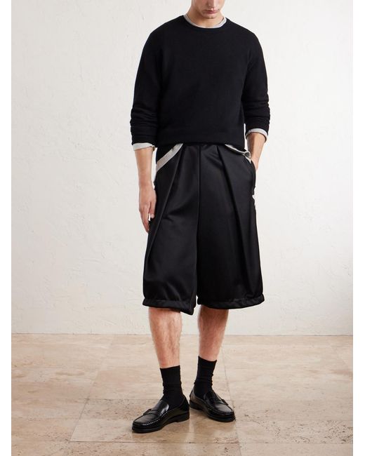Kapital Blue Kome-Kome Straight-Leg Satin-Jersey Shorts for men
