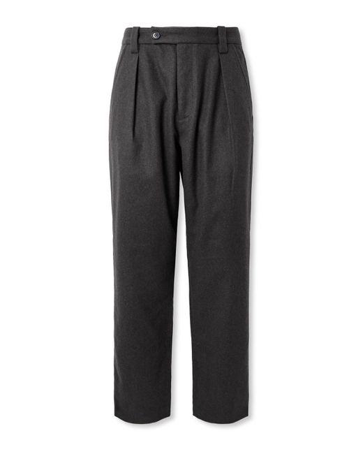 A.P.C. Black Renato Straight-Leg Pleated Wool-Blend Trousers for men