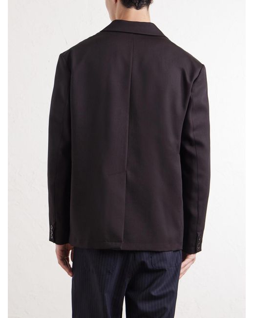 Barena Black Double-Breasted Virgin Wool-Gabardine Blazer for men