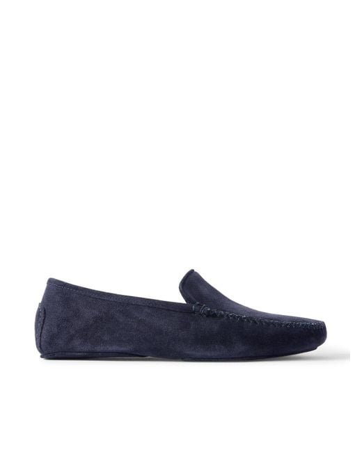 Thom Sweeney Blue Suede Slippers for men