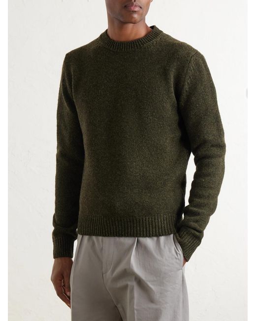 Jil Sander Green Wool Sweater for men
