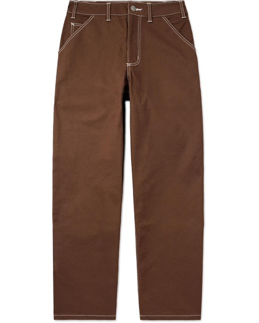 Nike Brown Life Carpenter Straight-leg Cotton-blend Twill Trousers for men