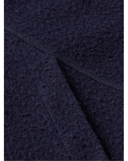 Drake's Blue Casentino Wool-bouclé Overshirt for men