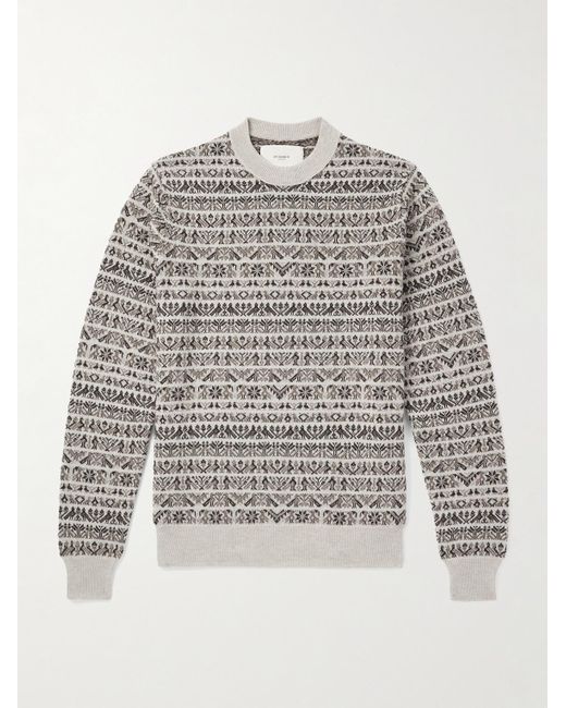 James Purdey & Sons Gray Vigo Slim-Fit Fair Isle Wool Sweater for men