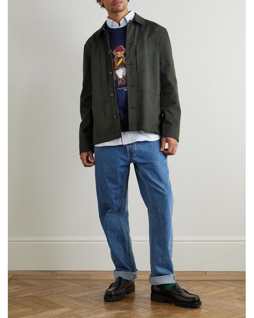 Polo Ralph Lauren Blue Printed Cotton-blend Jersey Sweatshirt for men