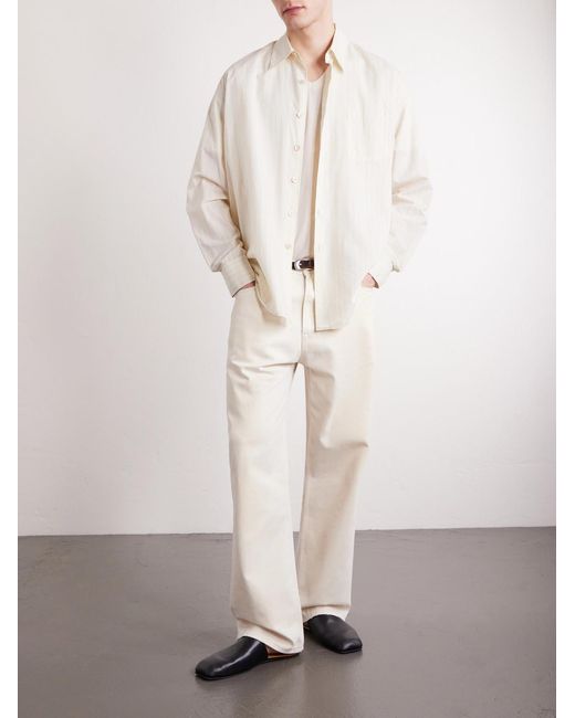 Our Legacy Natural Above Striped Lyocell Shirt for men
