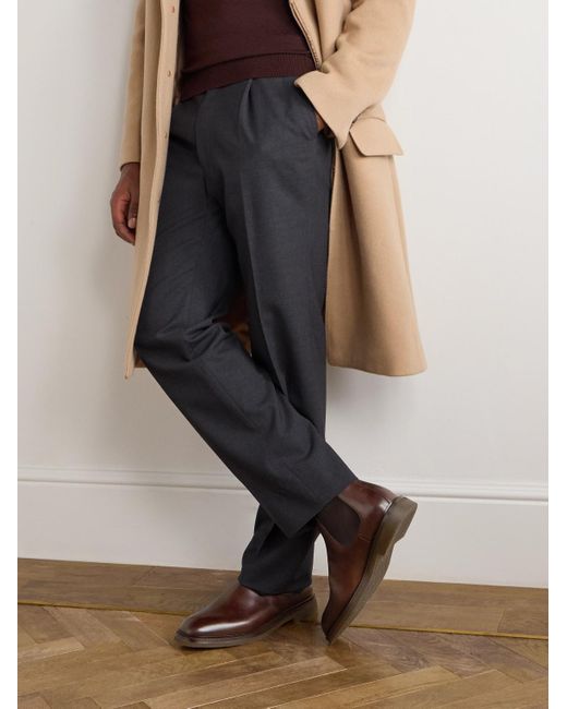 Brunello Cucinelli Brown Leather Chelsea Boots for men