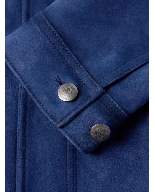 Ralph Lauren Purple Label Clifton Jacke aus Veloursleder in Blue für Herren