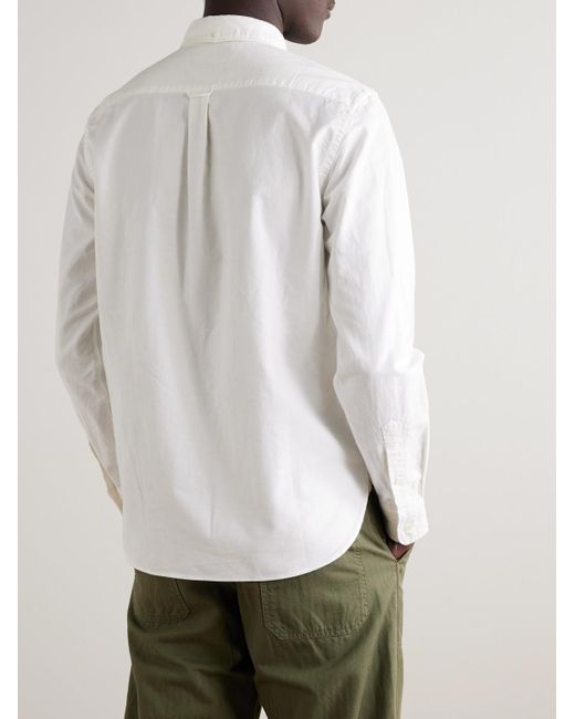 Beams Plus Natural Button-Down Collar Cotton Oxford Shirt for men