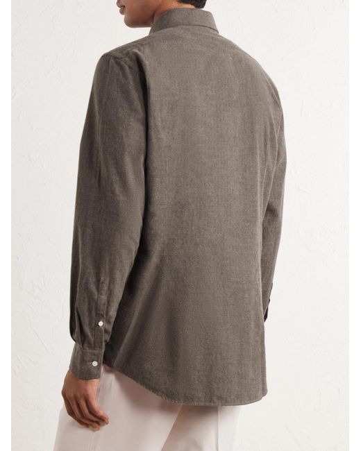 Massimo Alba Brown Genova Cotton-Flannel Shirt for men