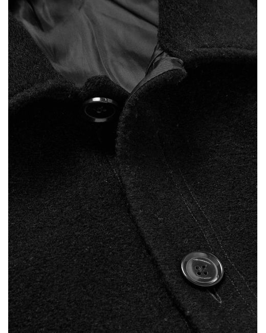 Club Monaco Black Brushed Wool-blend Overshirt for men