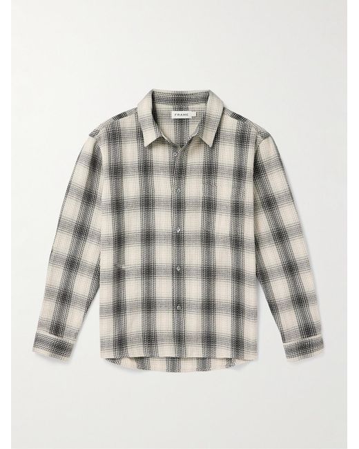 FRAME Gray Baja Checked Cotton Shirt for men
