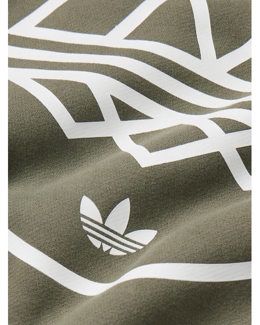 Adidas Originals Green Mod Trefoil Logo-print Cotton-blend Jersey Sweatshirt for men