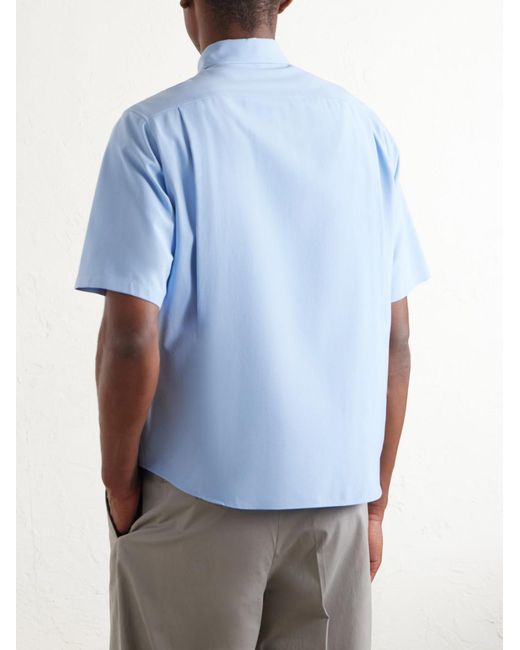 Jil Sander Blue Silk Shirt for men