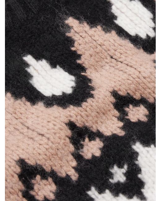 Mr P. Black Geo Intarsia-Knit Wool And Cashmere-Blend Sweater for men