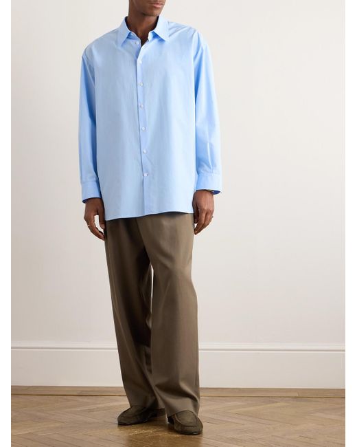 The Row Blue Lukre Cotton-poplin Shirt for men