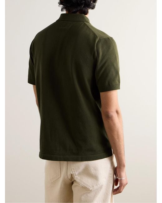 Beams Plus Green Cotton Polo Shirt for men