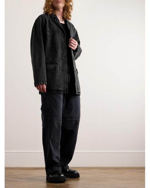 Givenchy Black Camp-collar Denim Jacket for men