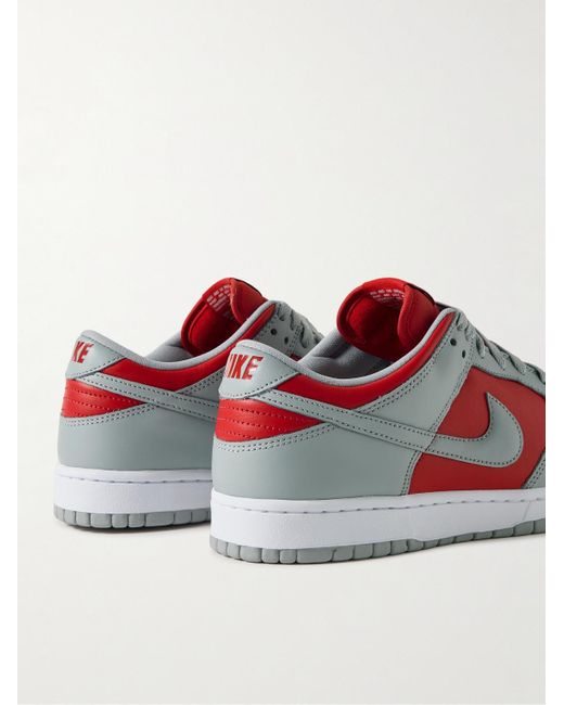 Nike Red Dunk Low Qs Leather Sneakers for men