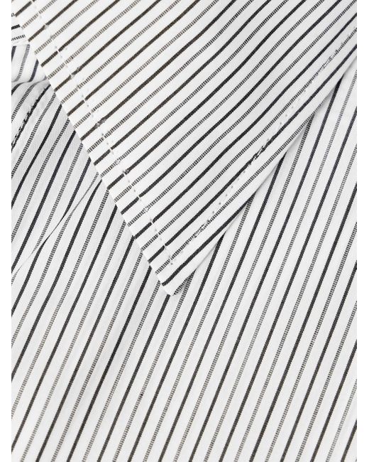 Zegna Gray Striped Cotton Shirt for men