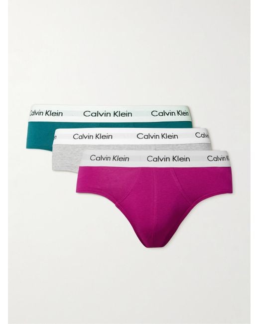 Calvin Klein Set aus drei Slips aus Stretch-Baumwolle in Pink für Herren